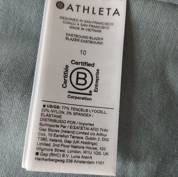 Athleta Eastbound Sage Green Open Front Blazer 10 - Picture 12 of 12